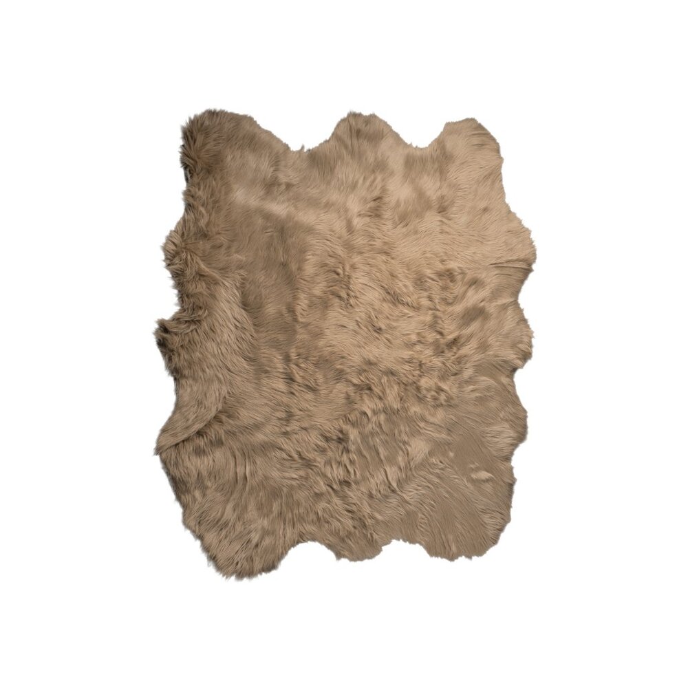 Luxe Home Decor Gordon Faux Sheepskin Sexto Rug | 1-Piece | Tan | 5'x6'